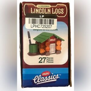 Lincoln Logs Mini Log home mansion set- mini classics real wood 27 pieces new